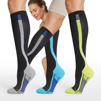 Chaussettes de compression unisexes en polyamide de haute qualité, fantaisie, 20-30 mmHg, tricotées pour l'automne, sportives, anti-humidité, pour la course et les infirmières