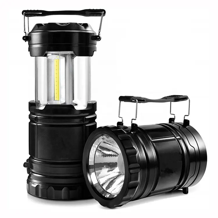 Portable Battery Operated COB LED Collapsible Camping Lights Lamp Lanterns for Emergency