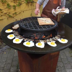 Barbecue de jardin en acier, cercles artificiels, plaque de cuisson pour le foyer - Product Image 3