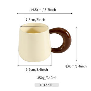 Taza de cerámica con bloques de color, taza de café de color sólido para parejas, uso doméstico DB2216 - Product Image 4