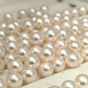 פניני אקויה יפניות מקוריות בסיטונאות, פניני מי ים עגולות מושלמות להכנת תכשיטים, פנינים רופפות בעלות ברק גבוה, אספקה בכמויות גדולות - Product Image 1