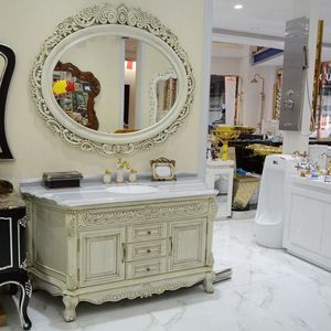 Eropa antik Amerika klasik High-end putih multi-laci tahan lama kamar mandi <span class=keywords><strong>Vanity</strong></span> untuk kamar mandi hotel ruang ganti - Product Image 5