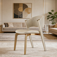Chaise de salle à manger moderne avec structure en métal et revêtement en cuir pour restaurant, hôtel, maison, cuisine, mariage, banquet, mobilier