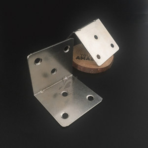 Support d'angle en L pour meubles, nickelé, 50x50mm, 90 degrés, pour fixation de meubles - Product Image 1