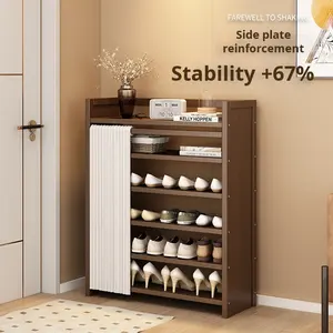 Meuble de rangement pour chaussures en bois pliable multi-niveaux simple pour la maison - Product Image 3