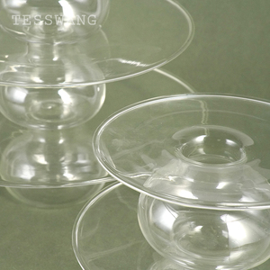Plato de Vidrio Plano con Diseño Moderno de Hielo Seco y Humo, Patrón Alegre y Festivo, para Postres, Dim Sum y Cena - Product Image 4