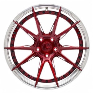 Jantes en alliage forgé personnalisées 19/20/21 pouces 5x112 voiture de tourisme baril rouge brossé avec <span class=keywords><strong>centre</strong></span> gris nouveau pour <span class=keywords><strong>Audi</strong></span> - Product Image 1