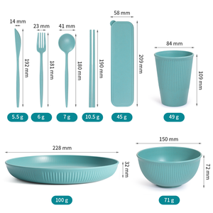 24-Piece <strong>Dinnerware</strong> <strong>Set</strong> with Straws Cutlery <strong>for</strong> Easy Sipping Durable and Stylish - Product Image 2