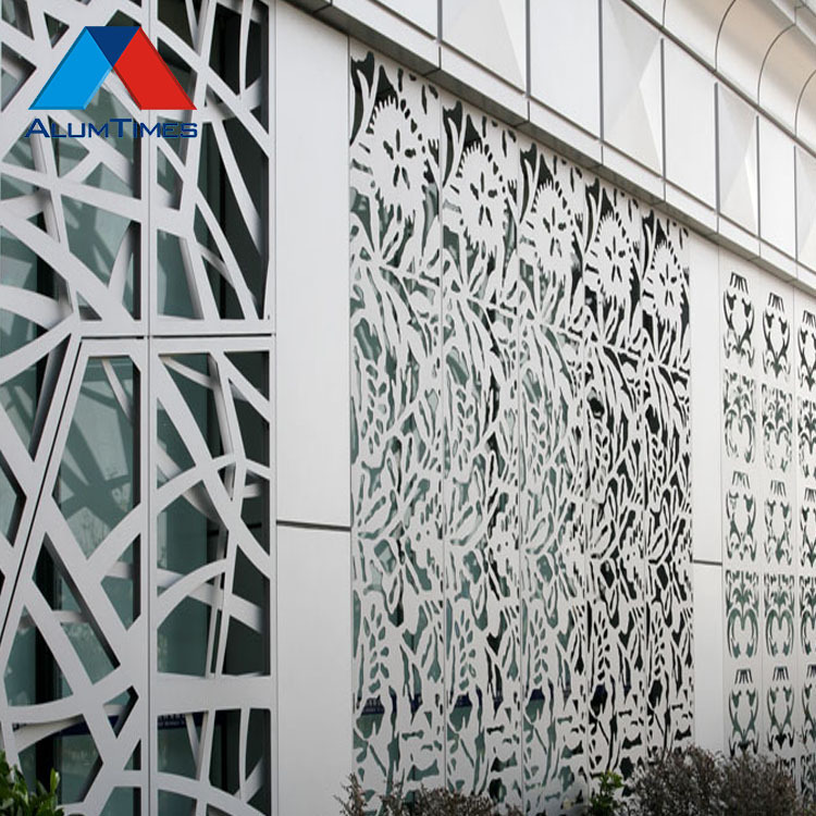 Hotel Polyester Paint Easy Maintenance Aluminium Cnc Carved Wall Metal Facade Perforated Aluminum Panel