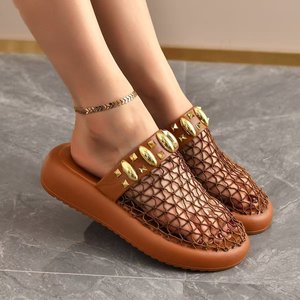 Nuevo 2026 Mule de verano de ocio con parte superior de malla transpirable de PU, suela de goma, puntera cerrada, suela gruesa, estilo romano, elegante y versátil - Product Image 2