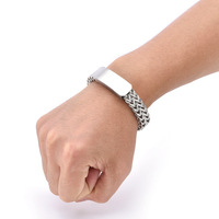 Bracelet punk pour homme, carré, double couche, acier inoxydable, hip-hop, fermoir magnétique, modèle Y20, gravure laser