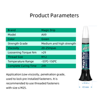 Colle anaérobie liquide verte 290 50 ml, niveau de pénétration, colle pour filetage, qualité de filtration