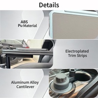 Table pliante 3-en-1 pour voiture avec porte-gobelet, plateau repas robuste pour siège arrière, réglable, accessoires universels pour l'intérieur de la voiture avec miroir