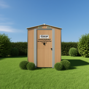 Casetta da Giardino in Acciaio Zincato Marrone Chiaro 75.6x238.6x87.8 per Stoccaggio - Product Image 3