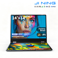 Nouvel ordinateur portable professionnel 2 en 1 à double écran tactile de 14 pouces, Intel N100, 16 Go de RAM, 512 Go de SSD, Type-C, Windows 11 Pro, écran tactile métallique