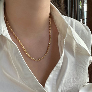 Lüks Moda AU750 Saf Gerçek 18 Ayar Altın Rehin Edilebilir Çapraz Bağlantılı Zincir Kolye Kaliteli Mücevher Kadın Kolyeleri Dropshipping - Product Image 4