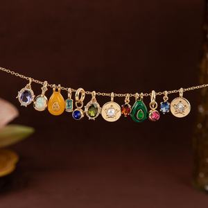 Stainless Steel DIY Basic Loose <b>Chain</b> 12 Birthstone Pendant Necklace Trendy 18K Gold Color Protection Stock Furnace Vacuum - Product Image 4