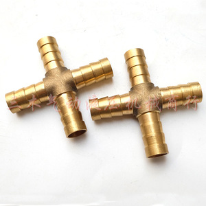 Four Way Copper Pagoda <b>Connector</b> 6 8 10 12 Mm Cross Shape Pneumatic Fitting - Product Image 1
