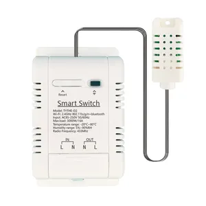 Tuya Monitor Suhu dan Kelembaban Aplikasi Seluler Remote Control Nirkabel Sensor WiFi Alexa Google Home 3000W 16A Smart Switch