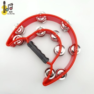 Tambourins en plastique portatifs <span class=keywords><strong>demi</strong></span>-<span class=keywords><strong>lune</strong></span> à double rangée, colorés, pour instruments de percussion, fêtes de mariage, KTV, danse et jouets musicaux - Product Image 1