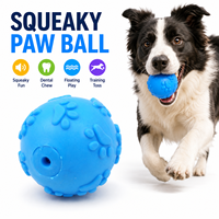 Balle flottante couineuse personnalisée pour chien avec texture patte, idéale pour chiens de petite et moyenne taille, pour l'entraînement de rapport intérieur et extérieur
