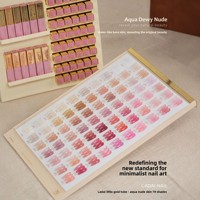 Ouboli Ladai 2026 - Kit de vernis à ongles gelée transparente effet nude scintillant sans HEMA, 70 couleurs, avec petites pointes dorées pour nail art