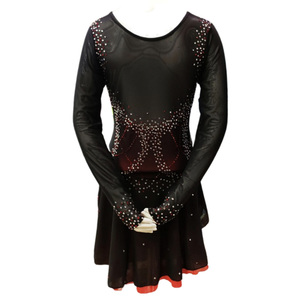 LIUHUO abito da pattinaggio artistico ragazze nero rosso pattinaggio gonne da ballo di qualità professionale diamanti abito CA - Product Image 2
