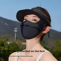 Masque de protection solaire Suameja, protection UV, protection des yeux, facekini 3D en soie glacée, sensation de fraîcheur, masque facial complet carré en nylon solide, sportif