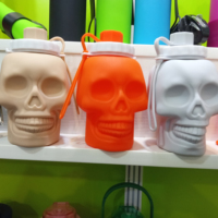 Bouteille d'eau en silicone pour Halloween, sans BPA, pliable, portable, pour le sport, les voyages et les activités de plein air