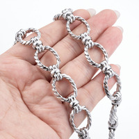 Chaîne torsadée en acier inoxydable, style punk hip-hop, résistante à la décoloration, composant de bijoux permanent pour la fabrication de colliers et de bracelets DIY