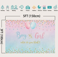 150Cm * 100Cm Biru Pink Gradien Anak Laki-laki atau Perempuan Jenis Kelamin Menunjukkan Latar Belakang untuk Bayi Jenis Kelamin Mengungkapkan Dekorasi Latar Belakang