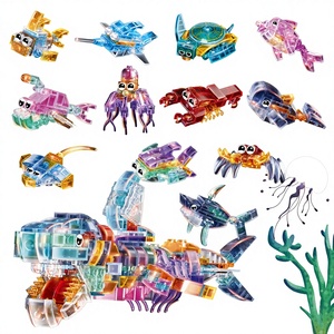 Bloques de Construcción de Plástico ABS Transparentes, Piezas Pequeñas Compatibles <span class=keywords><strong>con</strong></span> <span class=keywords><strong>LEGO</strong></span>, Juguete DIY para Niños y Niñas, Regalo de <span class=keywords><strong>Animales</strong></span> Marinos - Product Image 1