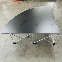 Plateforme de scène ronde portable pliable avec jupe de scène pour mariage, concert, spectacle