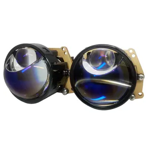 Super bright 3inch bi led blue tinted lens projector headlights universal waterproof auto lamp with laser beam