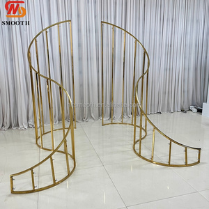 SMOOTH Unique Style S shape Golden Stainless Steel Metal Wedding Arch <b>Backdrop</b> Wholesale Price Creative New Style - Product Image 5