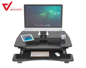 V-마운트 앉아 책상 높이 조절 노트북 스탠드 책상 접이식 컴퓨터 책상