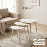 Table basse carrée traditionnelle en fer et table d'appoint, ensemble de 3 pièces pour le salon, meubles écologiques