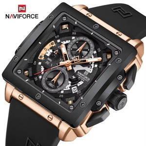 Montre carrée de luxe NAVIFORCE 8064 pour homme, étanche, lumineuse, avec date, bracelet décontracté, montre à quartz pour homme - Product Image 2