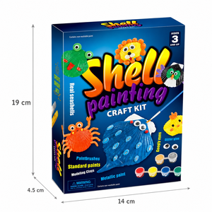 Kit de <span class=keywords><strong>peinture</strong></span> de coquillages EPT <span class=keywords><strong>pour</strong></span> enfants, ensemble d'activités créatives DIY avec peintures, argile, paillettes, colle, pinceaux et yeux boule. - Product Image 4