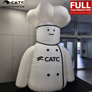 Mascota Inflable Personalizada de Chef CATC con Soplador |   Promoción Publicitaria para Eventos |   Impresión a Todo Color |   Resistente al agua y duradero |   ODM OEM - Product Image 1