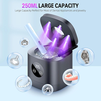 Appareil de nettoyage de prothèses dentaires multifonctionnel professionnel antidérapant à 3 modes, 250 ml, nettoyeur ultrasonique pour appareils dentaires