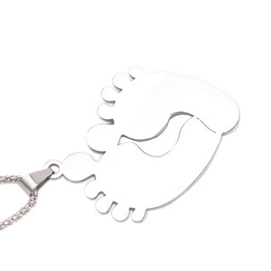 Collier de pied avec pendentif en acier inoxydable, personnalisé, pour femmes et enfants, collier avec Date de naissance - Product Image 4
