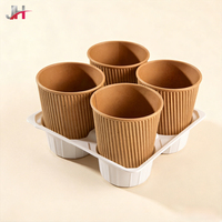 Plateaux porte-gobelets rectangulaires jetables en plastique PP pour boissons chaudes et froides, marque JH, vente en gros