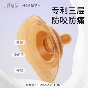 Protector de pezones October Crystallization, ayuda para la lactancia materna de tres capas anti-mordeduras para bebés de 0 a 12 meses SY366 - Product Image 1