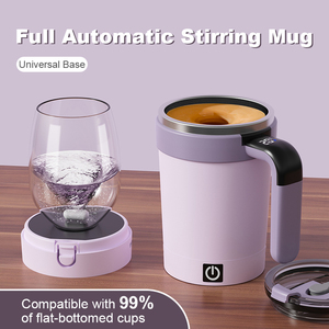 Mug auto-mélangeur à base détachable 2025, mug à café à agitation magnétique automatique, mugs à agitation automatique avec couvercle et <span class=keywords><strong>poignée</strong></span> - Product Image 4