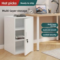 Meuble de Rangement Mobile Antistatique et Ignifuge pour Bureau, avec 2 Tiroirs, Style Minimaliste Moderne, à Poser au Sol, Anti-Vol, avec Serrure