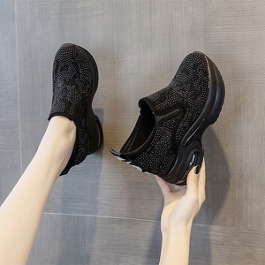 Zapatos de Mujer con Plataforma y Suela Gruesa de Corcho, Transpirables, con Amortiguación de Aire, de Charol, Estilo Casual y a la Moda - Product Image 6