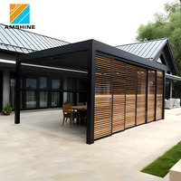 Lüks Bahçe Kamelyası Motorlu Biyoklimatik Alüminyum Veranda Çatısı Panjurlu Alüminyum Pergola, Dış Mekan Partileri için Panjurlu Panel ile