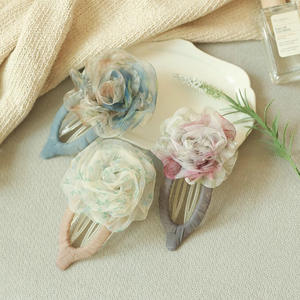 Pinza de Pelo con Diseño de Flores, Estilo Dulce y Primaveral para Mujer, Nueva Pinza de Pelo de Tela, Accesorios para el Cabello - Product Image 2