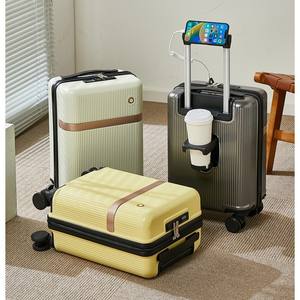 Bagage à main 16 pouces, <span class=keywords><strong>valise</strong></span> rigide en ABS <span class=keywords><strong>avec</strong></span> roulettes pivotantes, serrure TSA, <span class=keywords><strong>chargeur</strong></span> <span class=keywords><strong>USB</strong></span>, porte-gobelet, sac de <span class=keywords><strong>cabine</strong></span> pour les voyages - Product Image 3